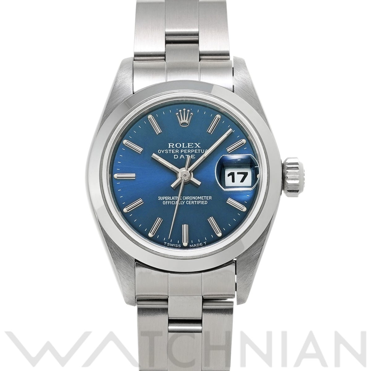 ロレックス オイスターパーペチュアル デイト 69160 ブルー レディース 時計 【中古】【wristwatch】