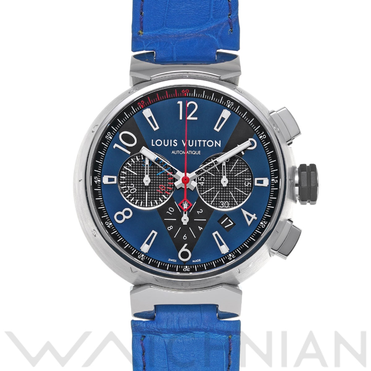 ルイ ヴィトン タンブール クロノグラフ Q102VZ ブルー/ブラック メンズ 時計 【中古】【wristwatch】