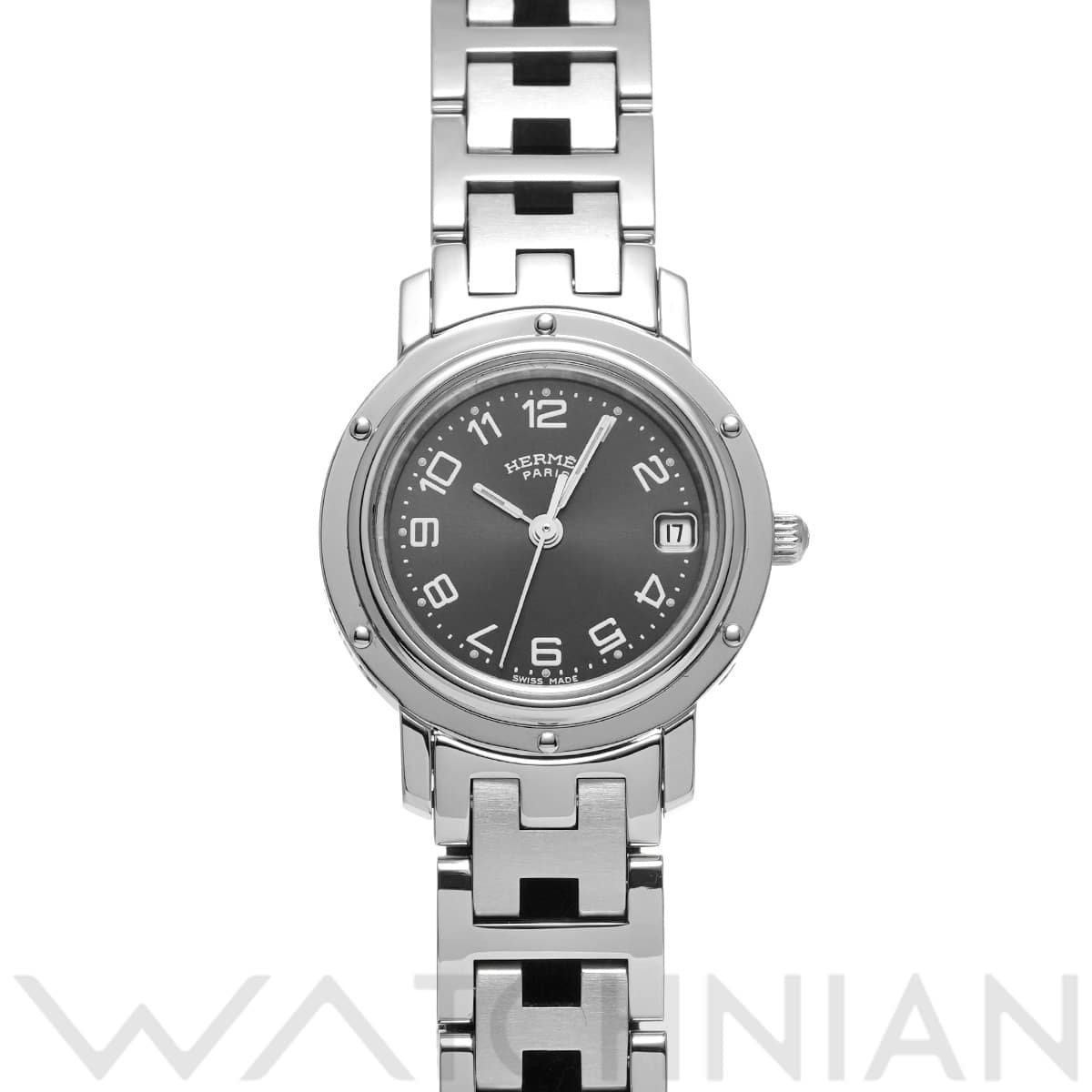 エルメス クリッパー CL4.210 グレー レディース 時計 【中古】【wristwatch】