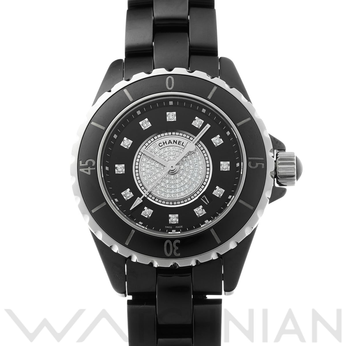 シャネル J12 33MM H2122 ブラック/ダイヤモンド レディース 時計 【中古】【wristwatch】