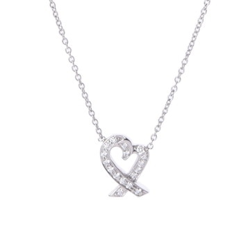 ティファニー ラビングハート ネックレス シルバー Pt900プラチナ レディース ジュエリー 【中古】【jewelry】