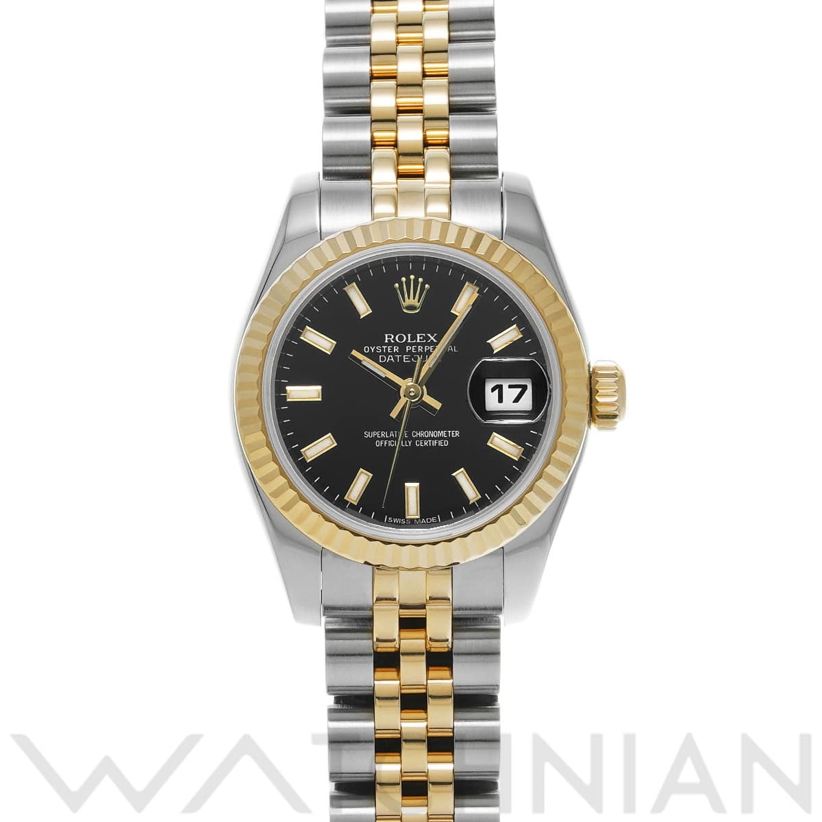 ロレックス デイトジャスト 179173 ブラック レディース 時計 【中古】【wristwatch】