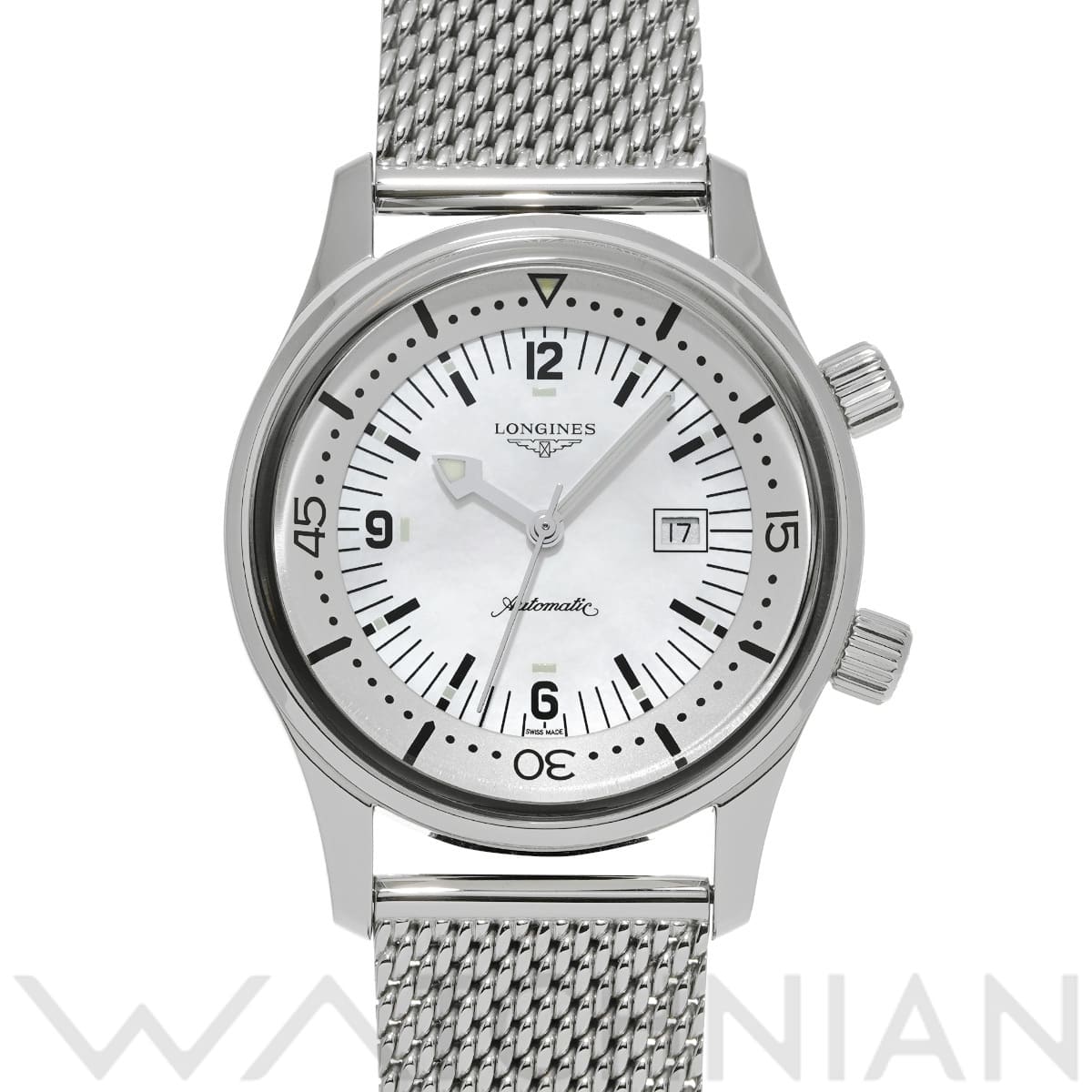 ロンジン ヘリテージ レジェンド ダイバー L3.374.4.80.6 ホワイトシェル メンズ 時計 【中古】【wristwatch】