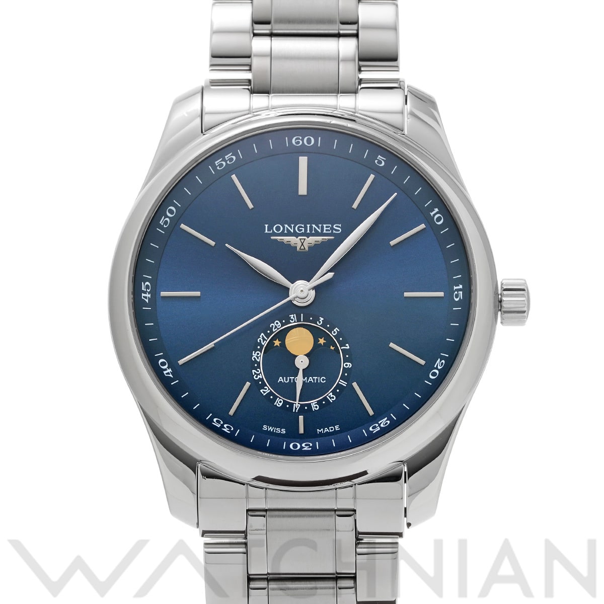 ロンジン マスターコレクション ムーンフェイズ L2.909.4.92.6 ブルー メンズ 時計 【中古】【wristwatch】