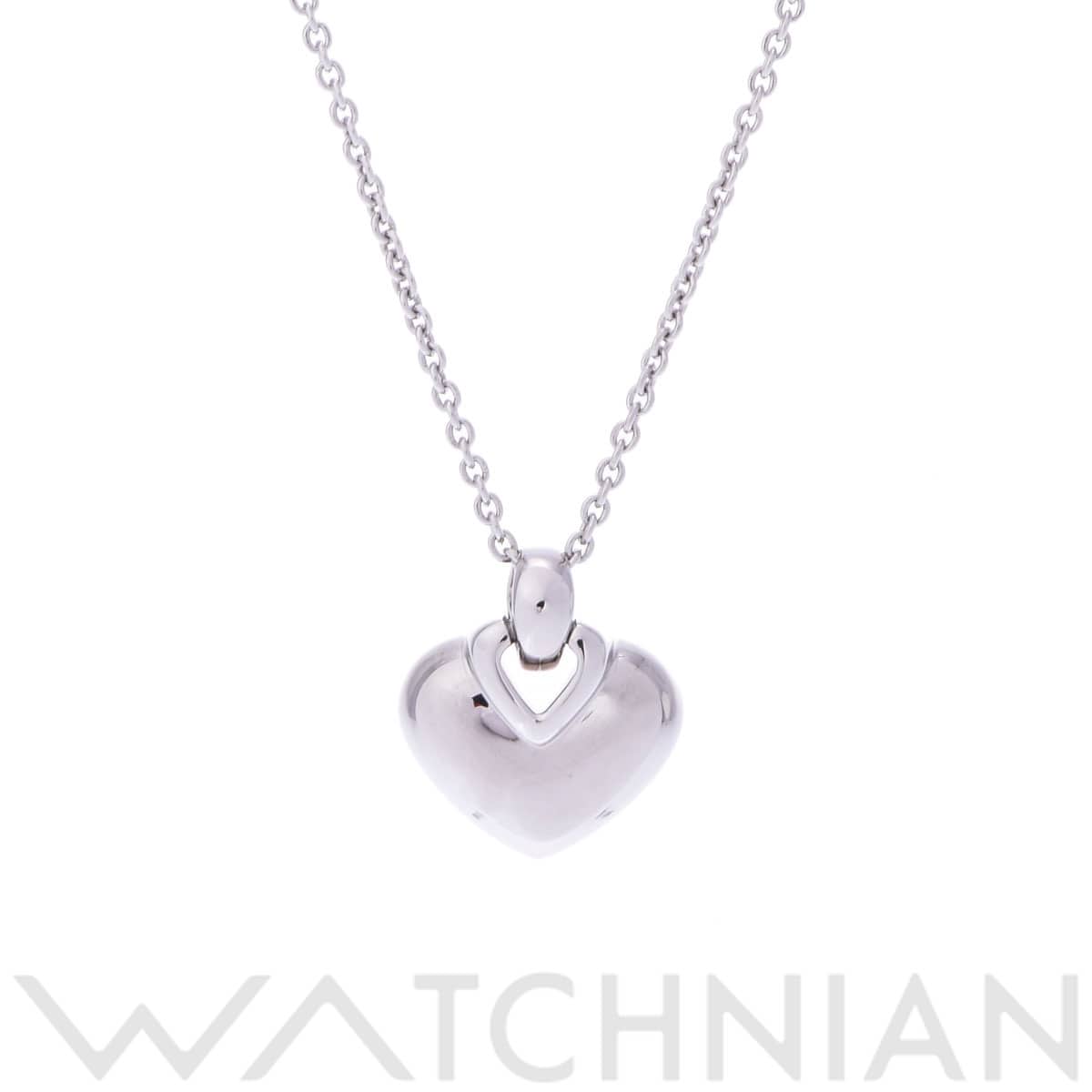 ブルガリ ドッピオクオーレ ネックレス シルバー K18ホワイトゴールド WG レディース ジュエリー 【中古】【jewelry】