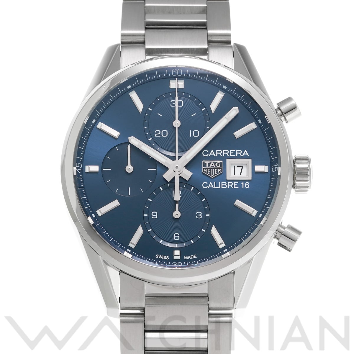 タグ ホイヤー カレラ キャリバー16 クロノグラフ CBK2112.BA0715 ブルー メンズ 時計 【中古】【wristwatch】
