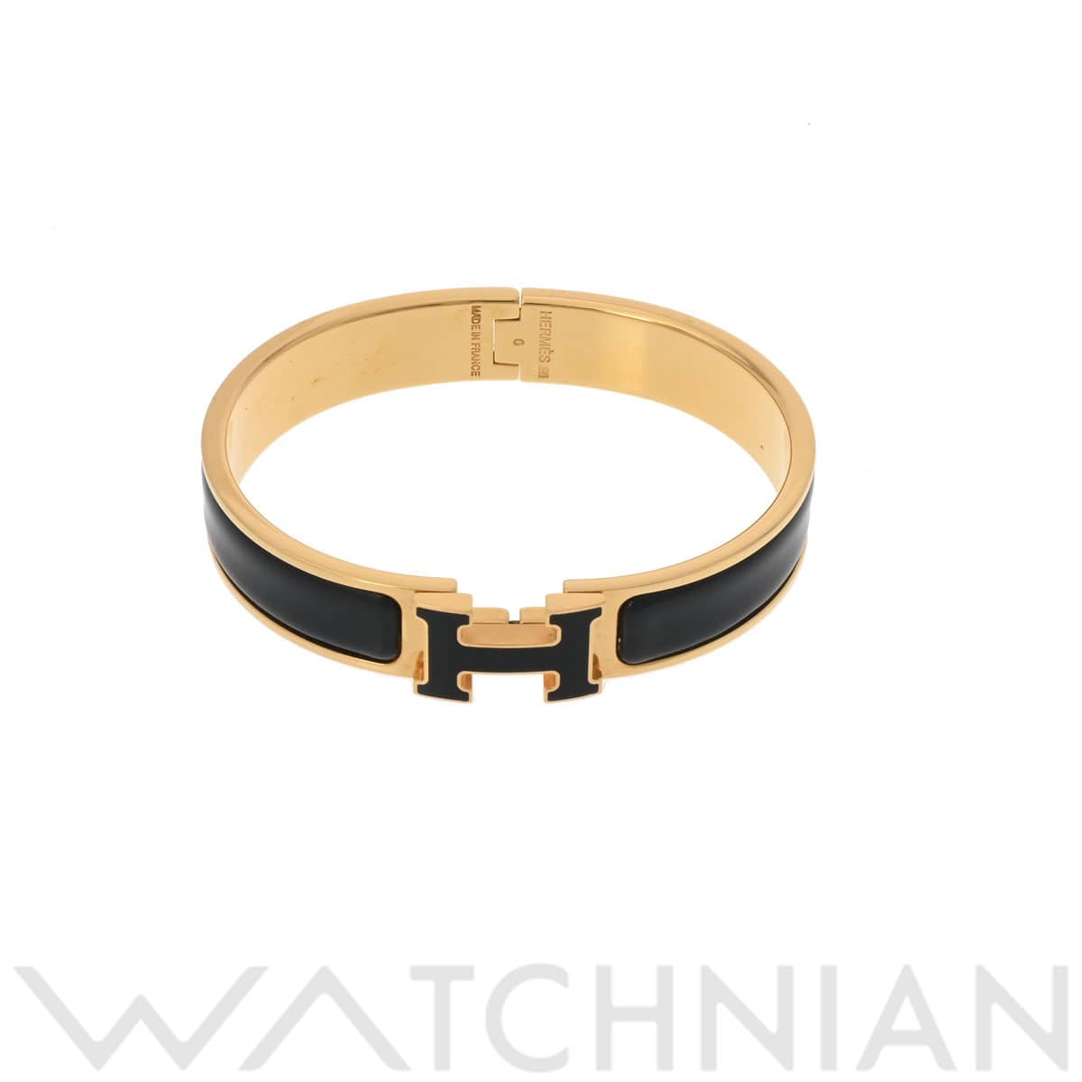 エルメス クリックアッシュ ブラック/ゴールド金具 エナメル ユニセックス ジュエリー 【中古】【jewelry】