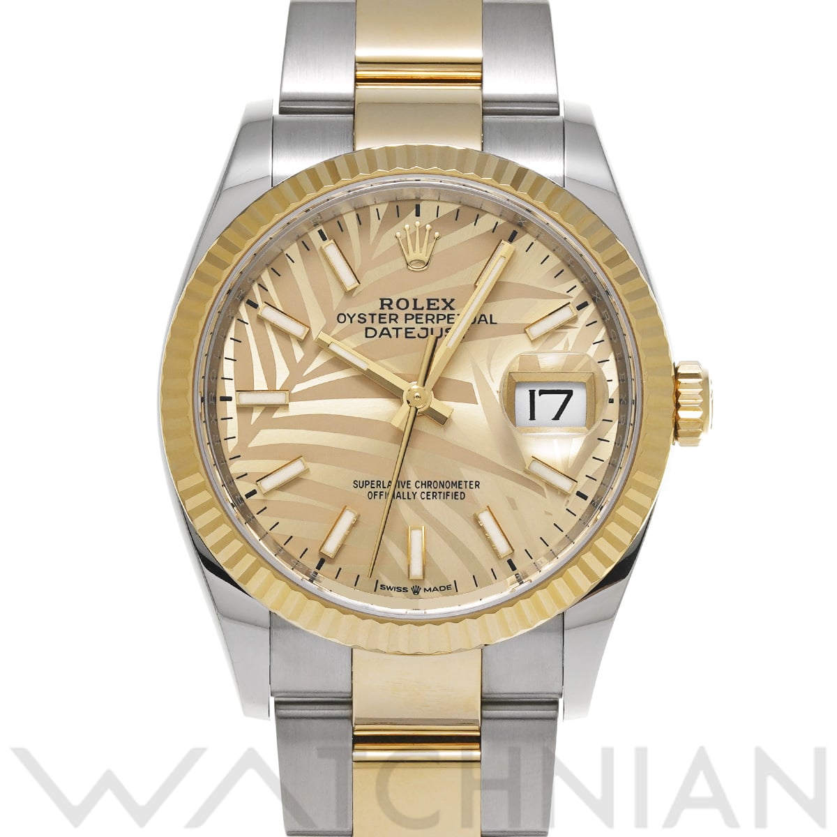 ロレックス デイトジャスト 36 126233 ゴールデン パームモチーフ メンズ 時計 【中古】【wristwatch】