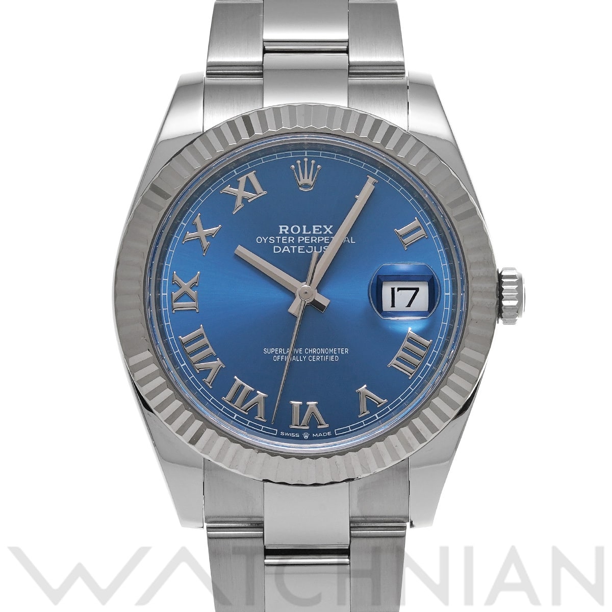 ロレックス デイトジャスト 41 126334 アズーロブルー メンズ 時計 【中古】【wristwatch】