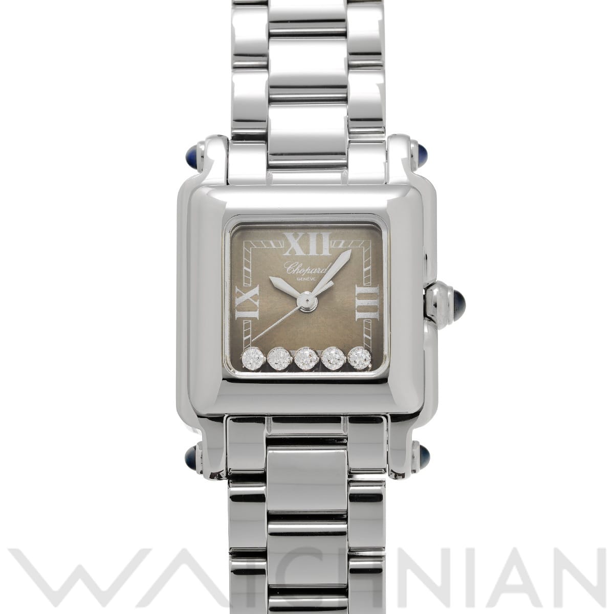 ショパール ハッピースポーツ スクエア 27/8893-23 グレー/ダイヤモンド レディース 時計 【中古】【wristwatch】