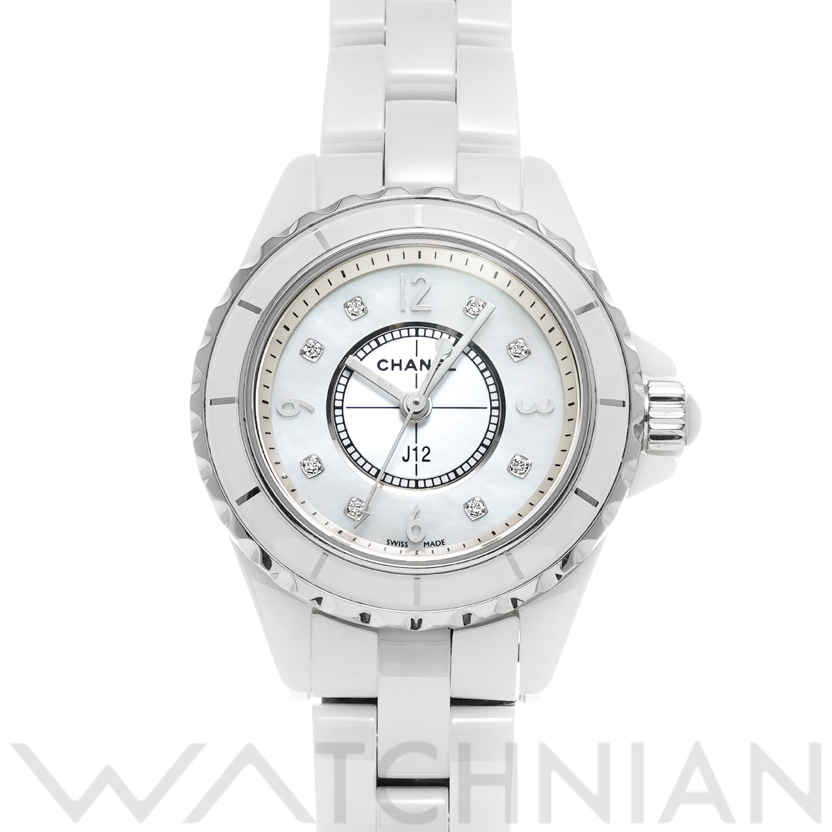 シャネル J12 29MM H2570 ホワイトシェル/ダイヤモンド レディース 時計 【中古】【wristwatch】