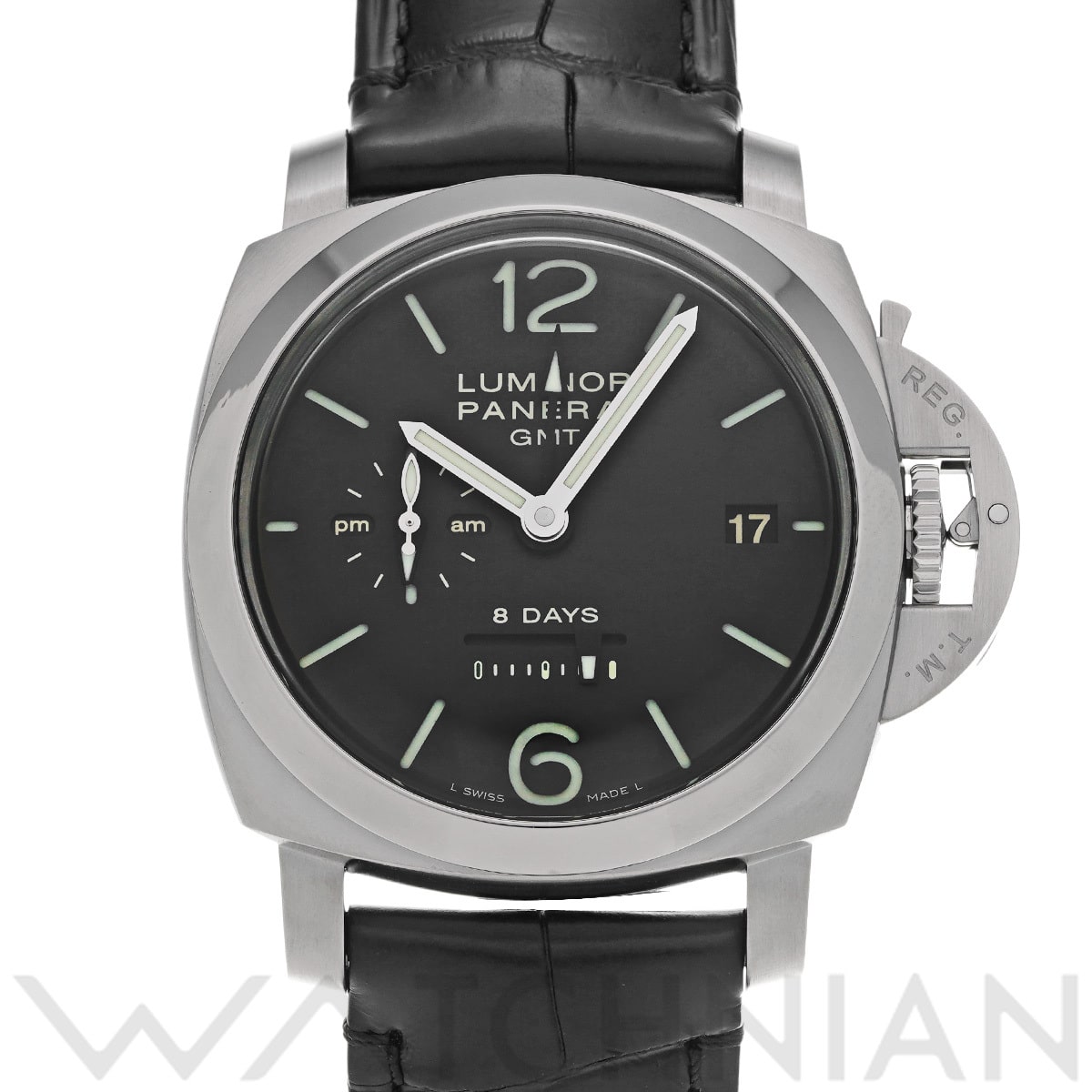 パネライ ルミノール 1950 8デイズ GMT PAM00233 ブラック メンズ 時計 【中古】【wristwatch】