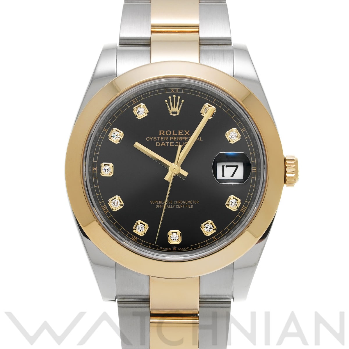 ロレックス デイトジャスト 41 126303G ブライトブラック/ダイヤモンド メンズ 時計 【中古】【wristwatch】