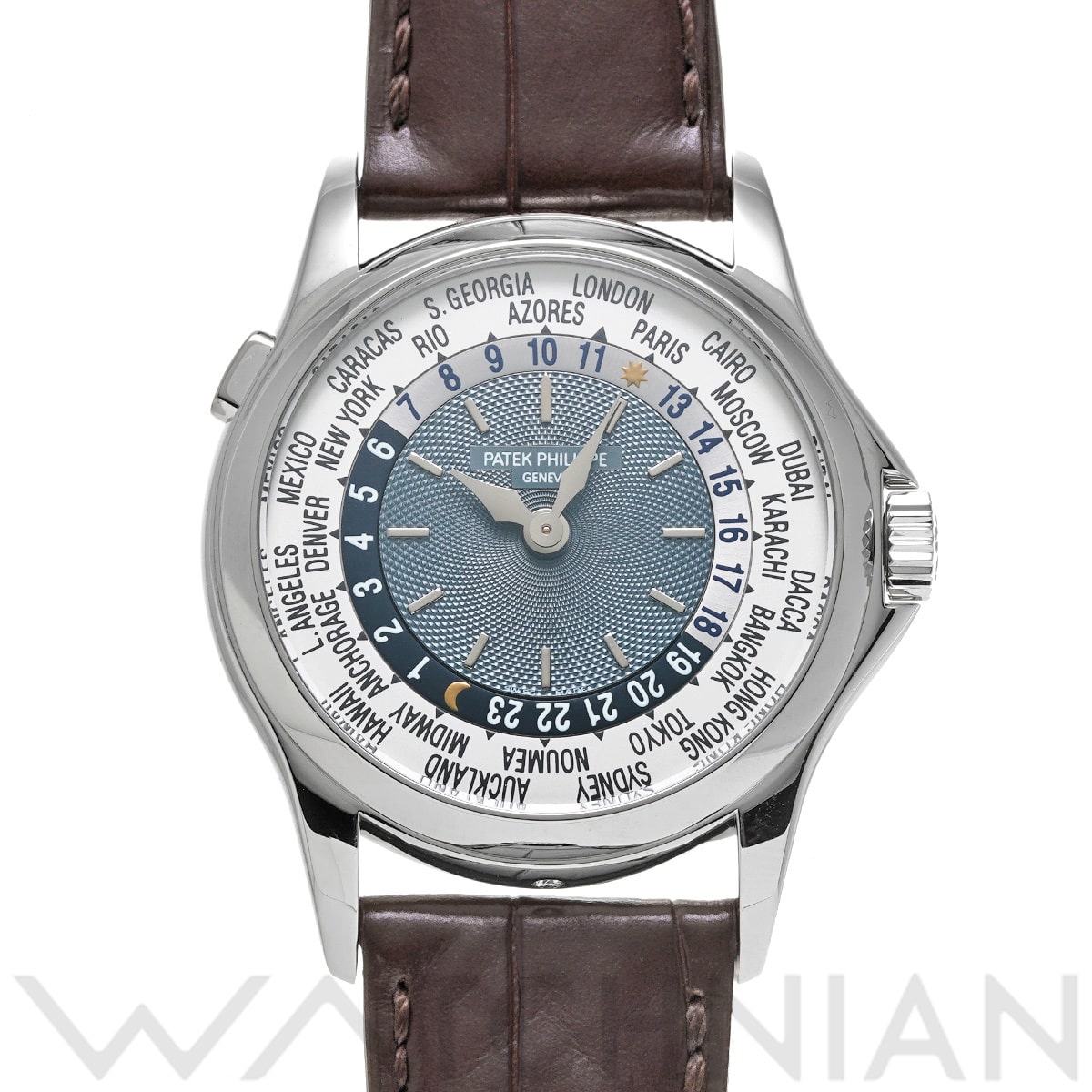 パテック フィリップ ワールドタイム 5110P-001 ブルー/シルバー メンズ 時計 【中古】【wristwatch】