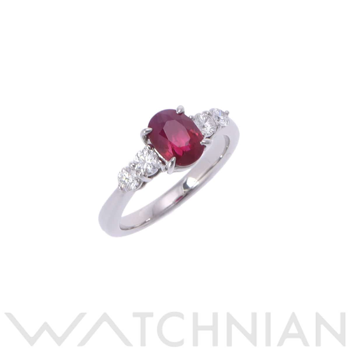 ノーブランド ルビーリング ミャンマー(ビルマ産) 加熱 シルバー Pt900プラチナ レディース ジュエリー 【中古】【jewelry】