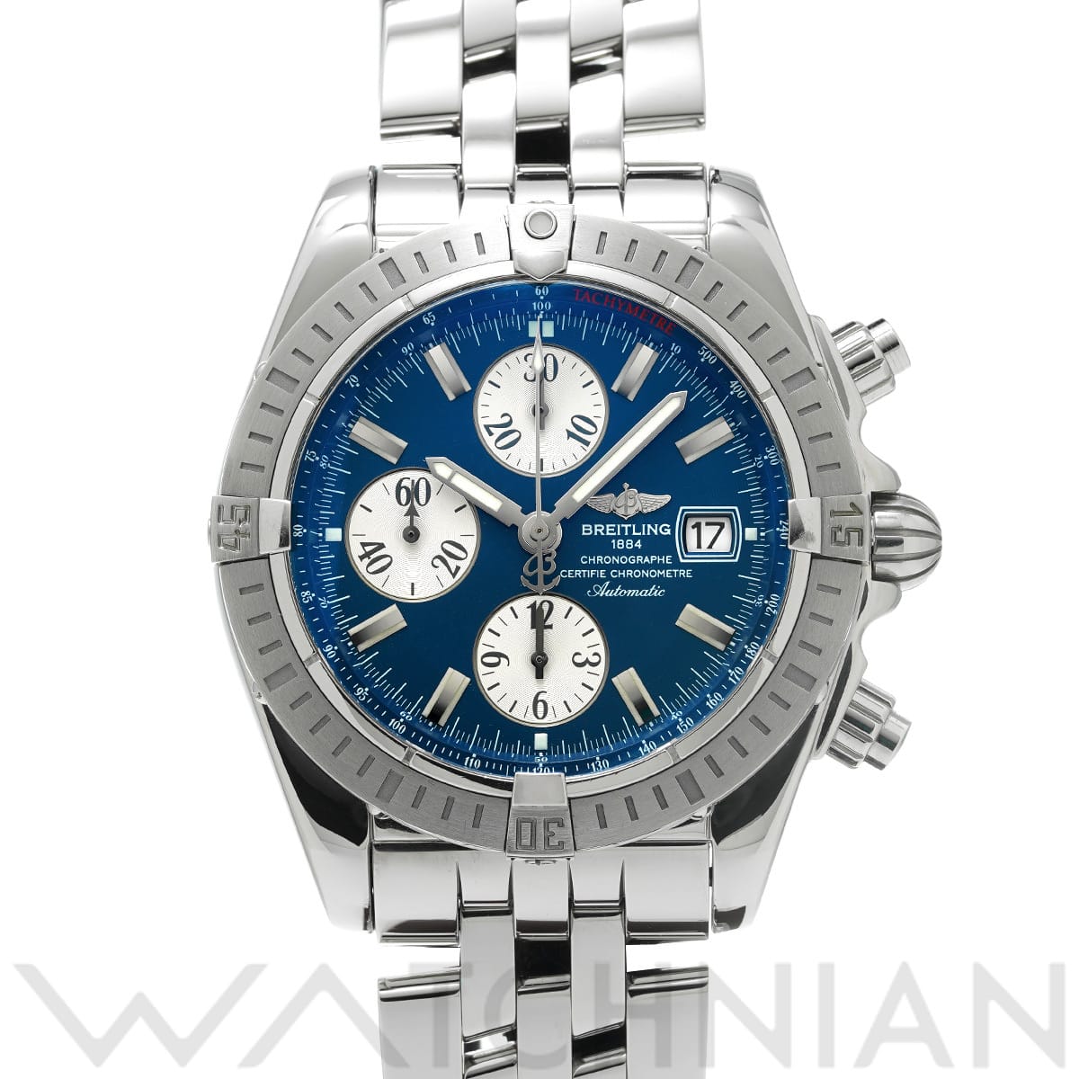 ブライトリング クロノマット エボリューション A156C45PA ブルー/シルバー メンズ 時計 【中古】【wristwatch】