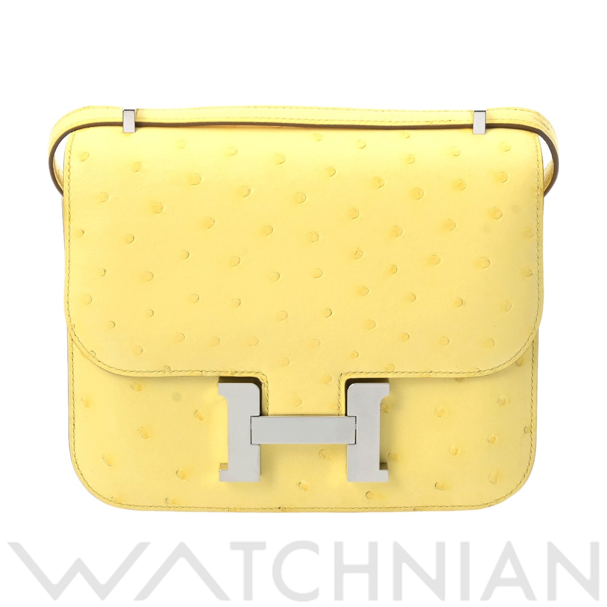 エルメス コンスタンス ミニ18 ミロワール リモンチェッロ オーストリッチ レディース バッグ 【中古】【bag】
