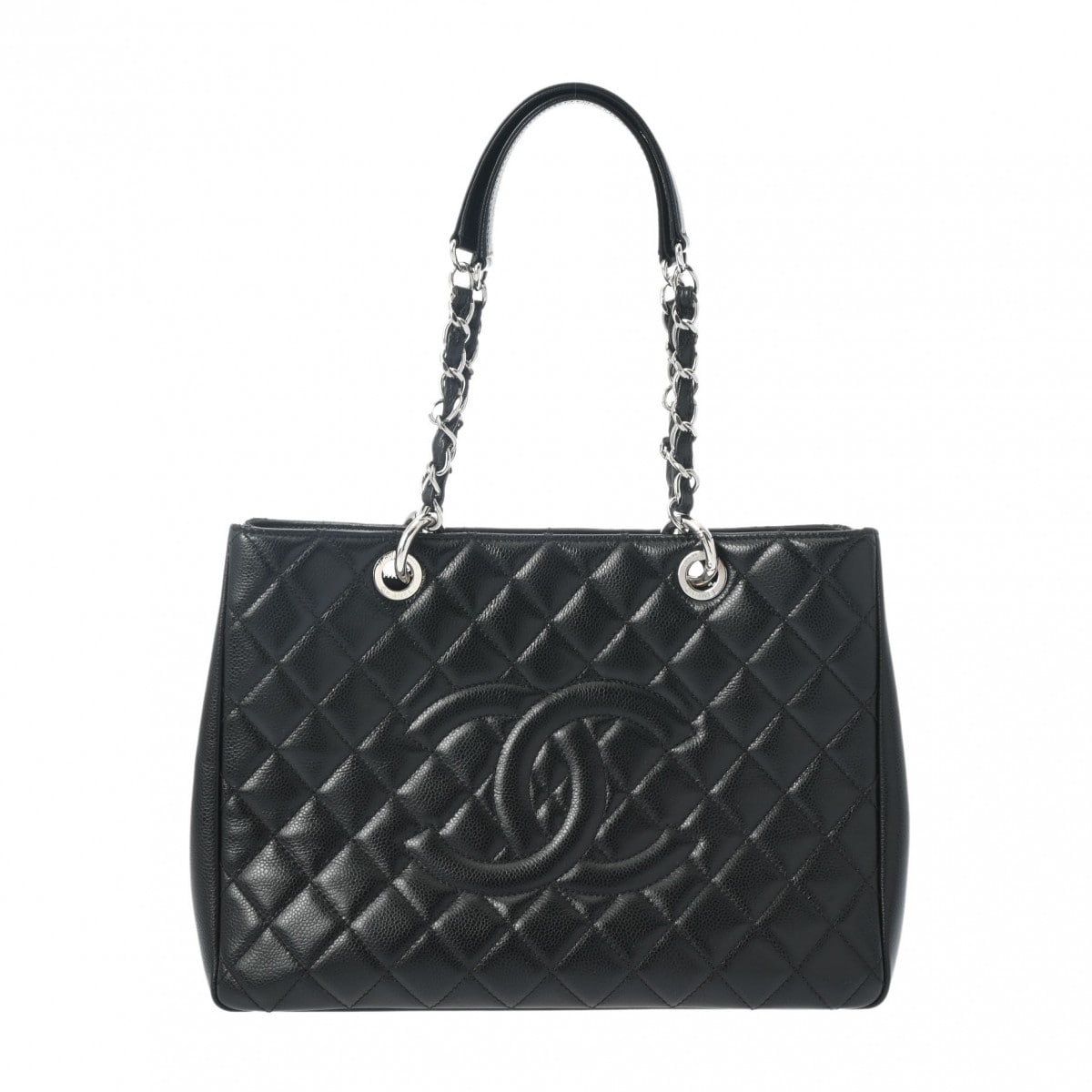 シャネル マトラッセ GST チェーントート ブラック/シルバー金具 A50995 キャビアスキン レディース バッグ 【中古】【bag】
