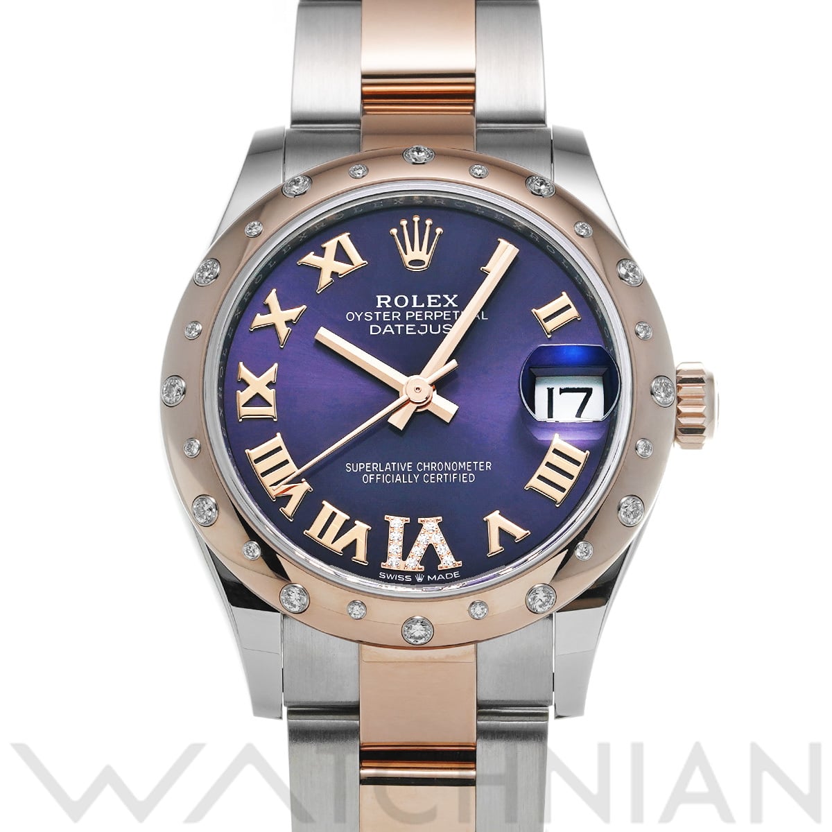 ロレックス デイトジャスト 31 278341RBR オーベルジーヌ/ダイヤモンド ユニセックス 時計 【中古】【wristwatch】