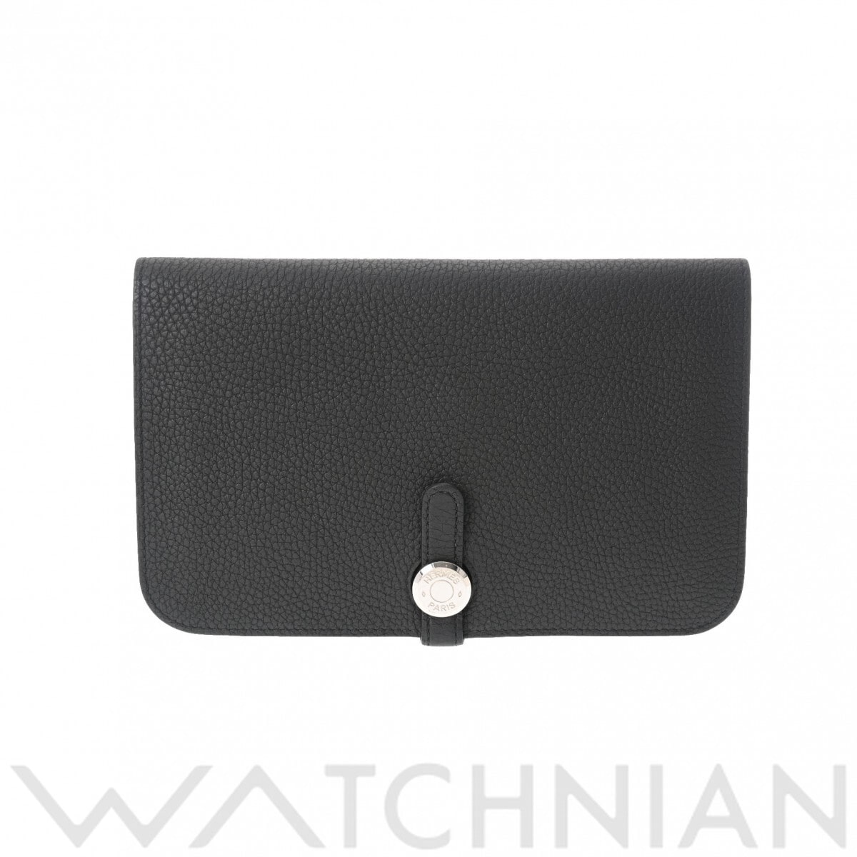 エルメス ドゴン GM ブラック/パラジウム金具 トゴ ユニセックス 財布 【中古】【purse】