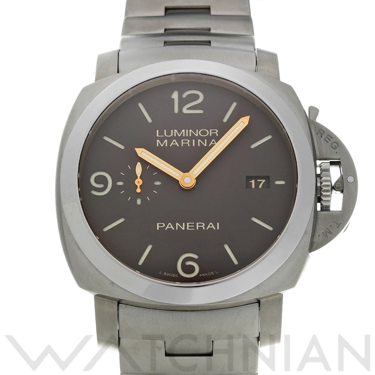 パネライ ルミノールマリーナ 1950 3デイズ オートマティック チタニオ PAM00352 ブラウン メンズ 時計 【中古】【wristwatch】