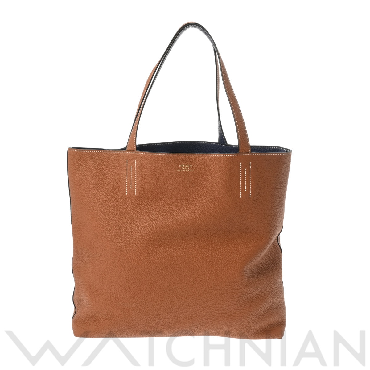 エルメス ドゥブルセンス 45 ゴールド/ブルーニュイ トリヨンクレマンス ユニセックス バッグ 【中古】【bag】