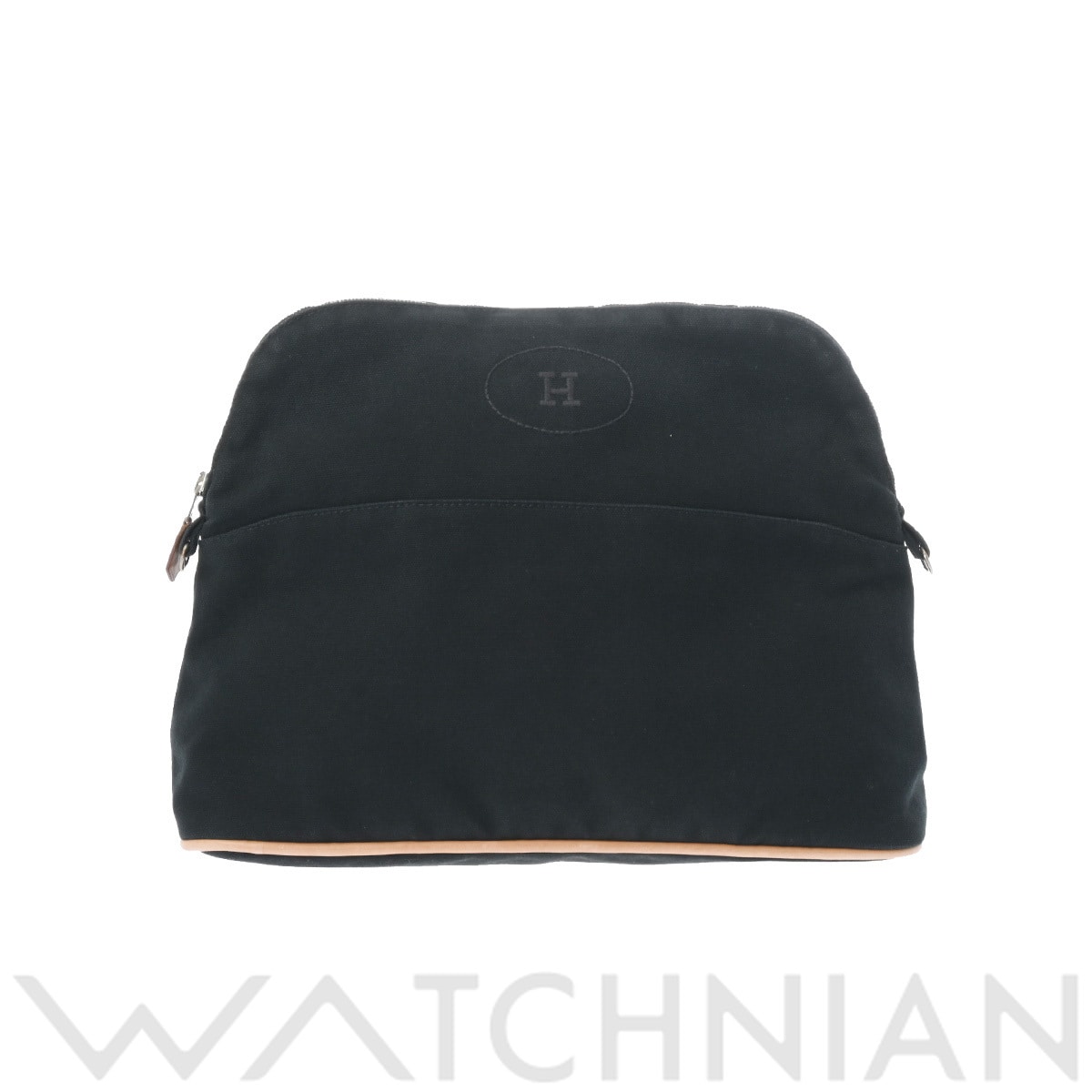 エルメス ボリード ポーチ ブラック/パラジウム金具 キャンバス レディース 【中古】【bag】