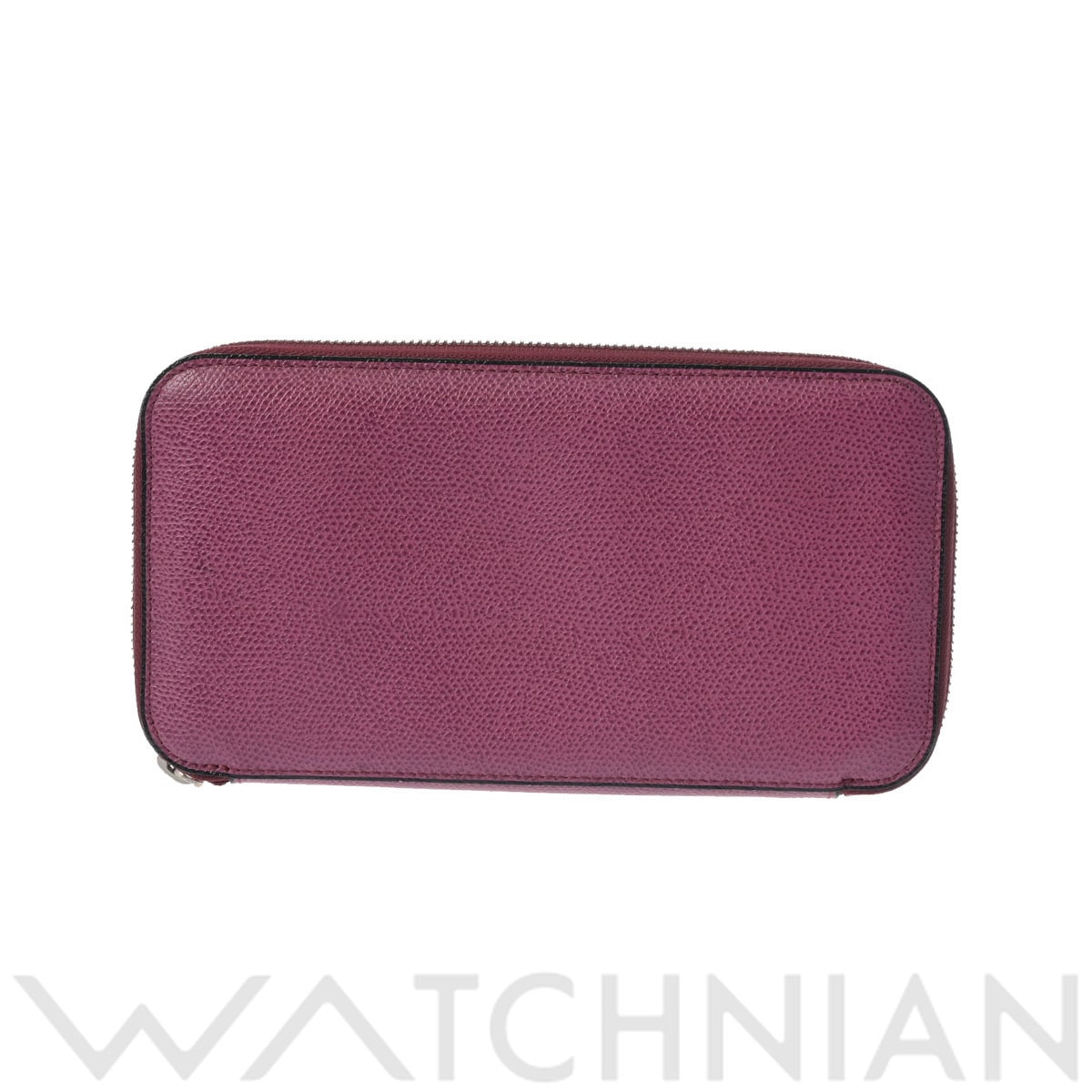 ヴァレクストラ ラウンドファスナー長財布 パープル レザー ユニセックス 財布 【中古】【purse】