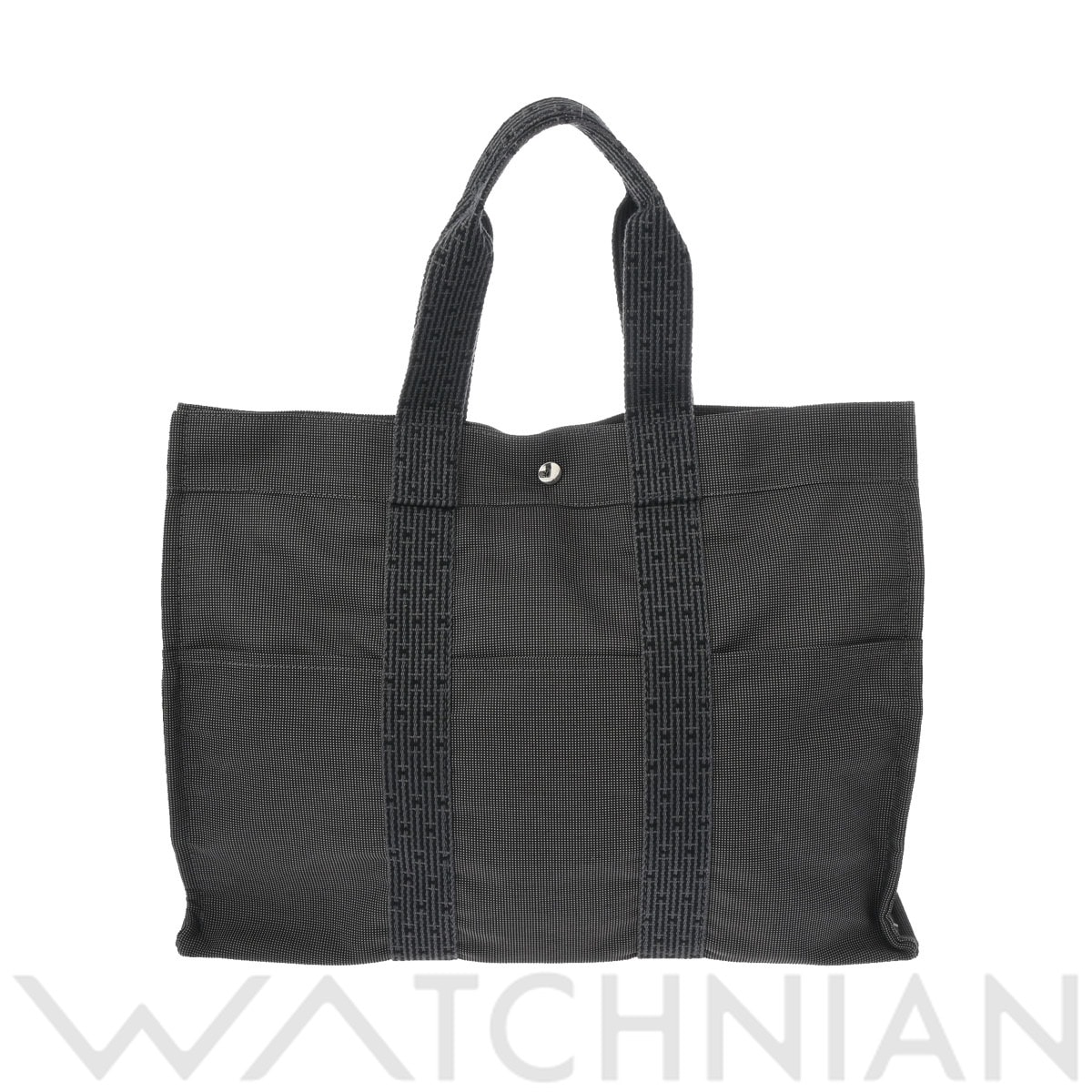 エルメス エールライン MM グレー/パラジウム金具 キャンバス ユニセックス バッグ 【中古】【bag】