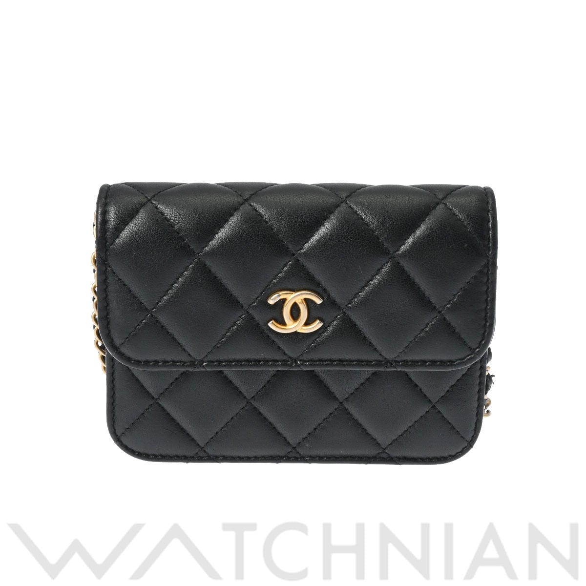 シャネル チェーンクラッチ ブラック/ゴールド金具 AP1628 ラムスキン レディース バッグ 【中古】【bag】