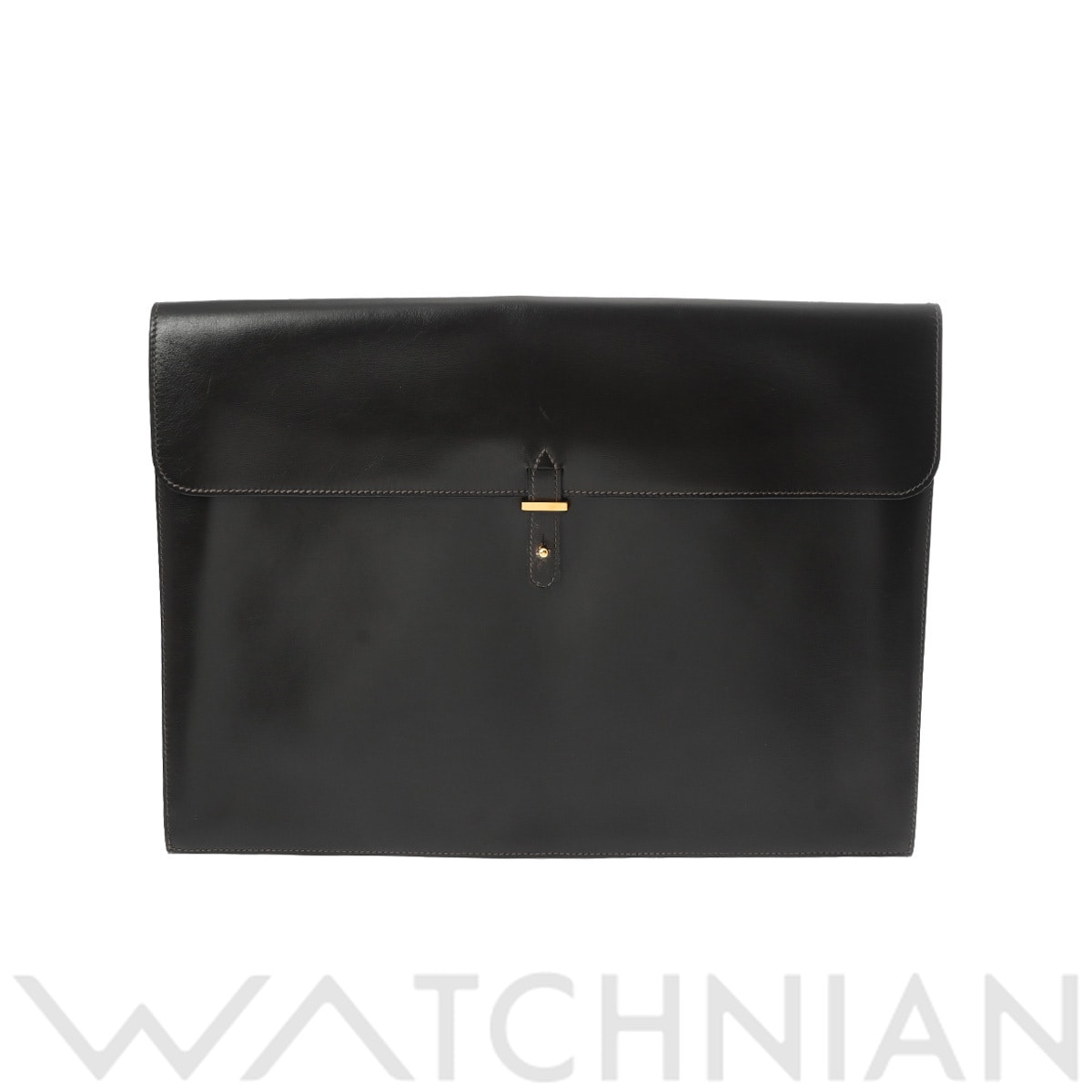 エルメス ダークブラウン/ゴールド金具 ボックスカーフ ユニセックス バッグ 【中古】【bag】