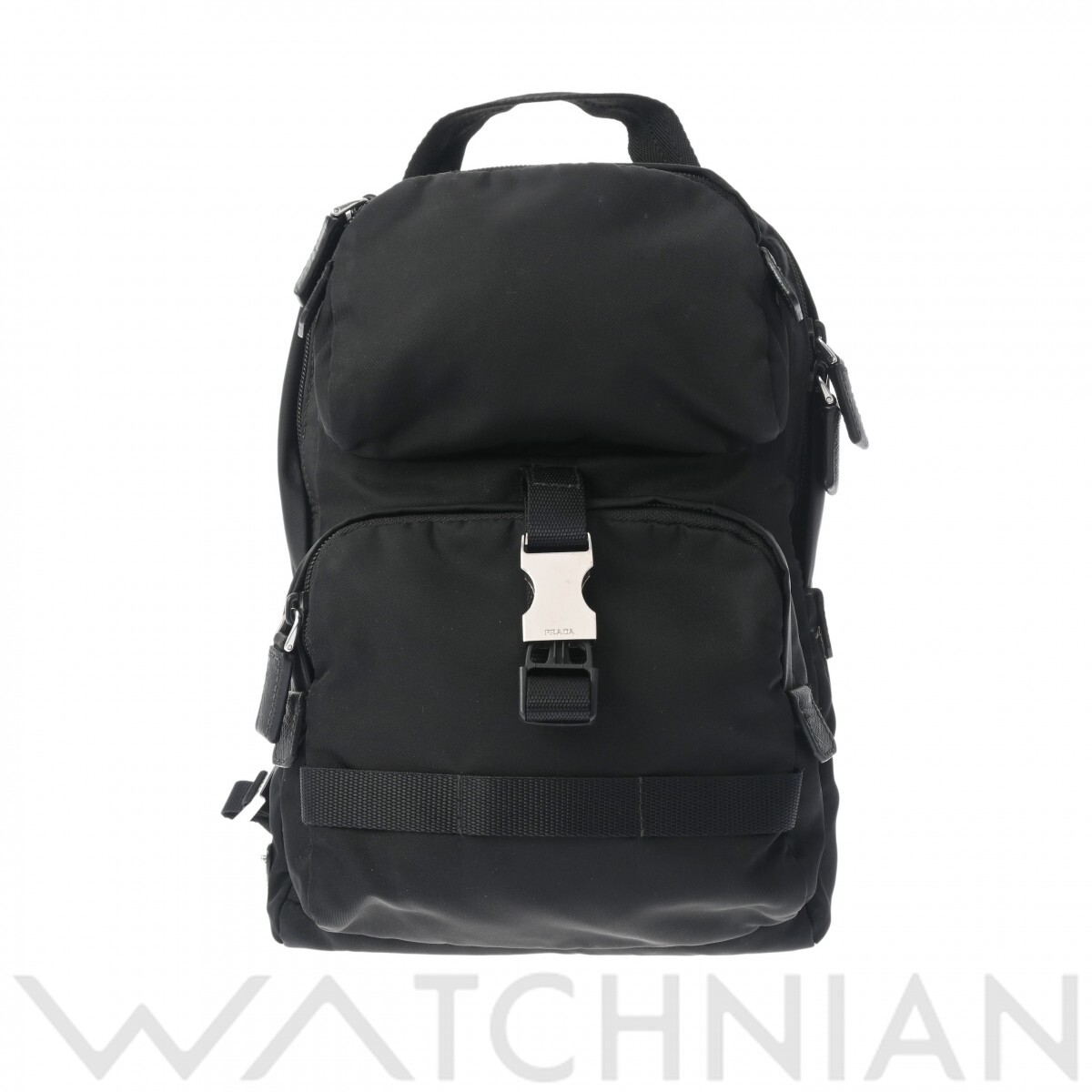 プラダ ブラック/シルバー金具 ナイロン レディース バッグ 【中古】【bag】