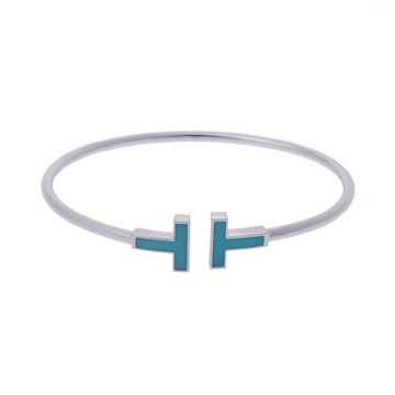 ティファニー Tワイヤーバングル シルバー K18ホワイトゴールド WG レディース ジュエリー 【中古】【jewelry】