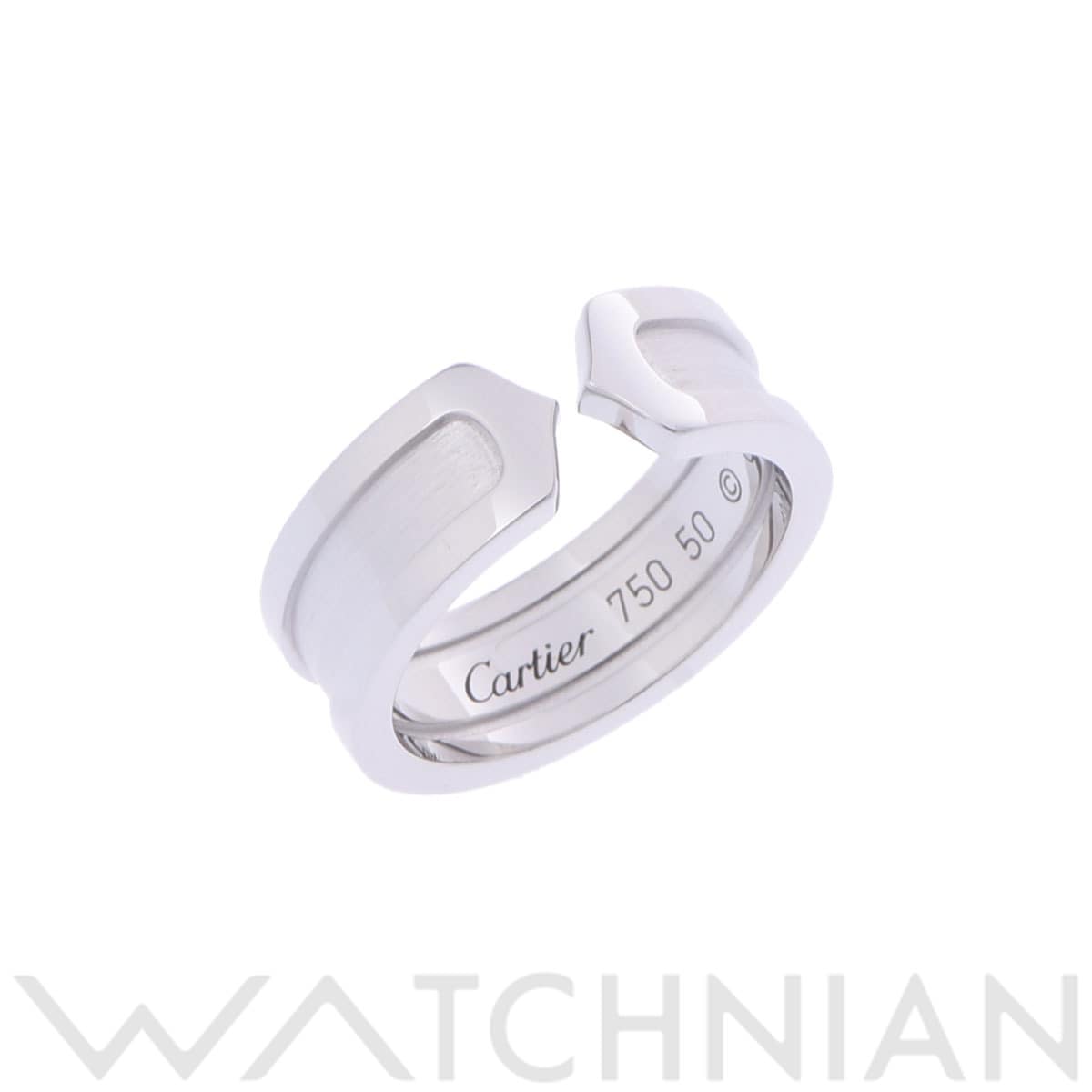 カルティエ C2リング #50 シルバー K18ホワイトゴールド WG レディース ジュエリー 【中古】【jewelry】