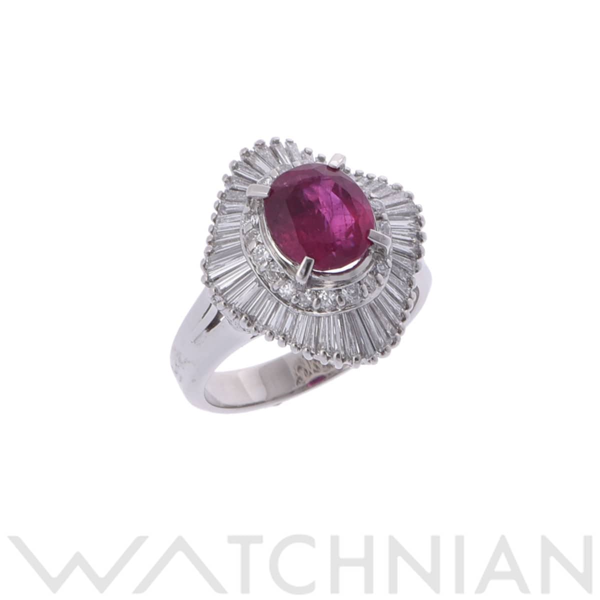 ノーブランド ルビーリング シルバー Pt900プラチナ レディース ジュエリー 【中古】【jewelry】