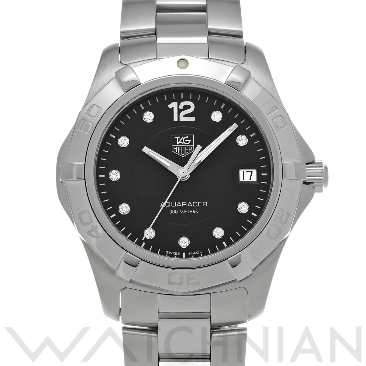タグ ホイヤー アクアレーサー クォーツ WAF111C.BA0810 ブラック/ダイヤモンド メンズ 時計 【中古】【wristwatch】
