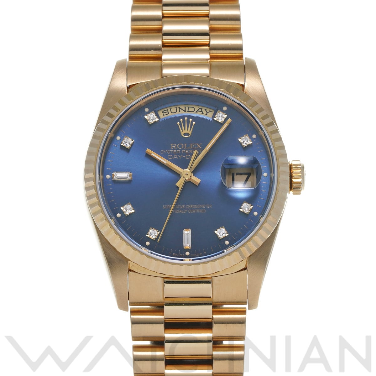 ロレックス デイデイト 18238A ブルー/ダイヤモンド メンズ 時計 【中古】【wristwatch】