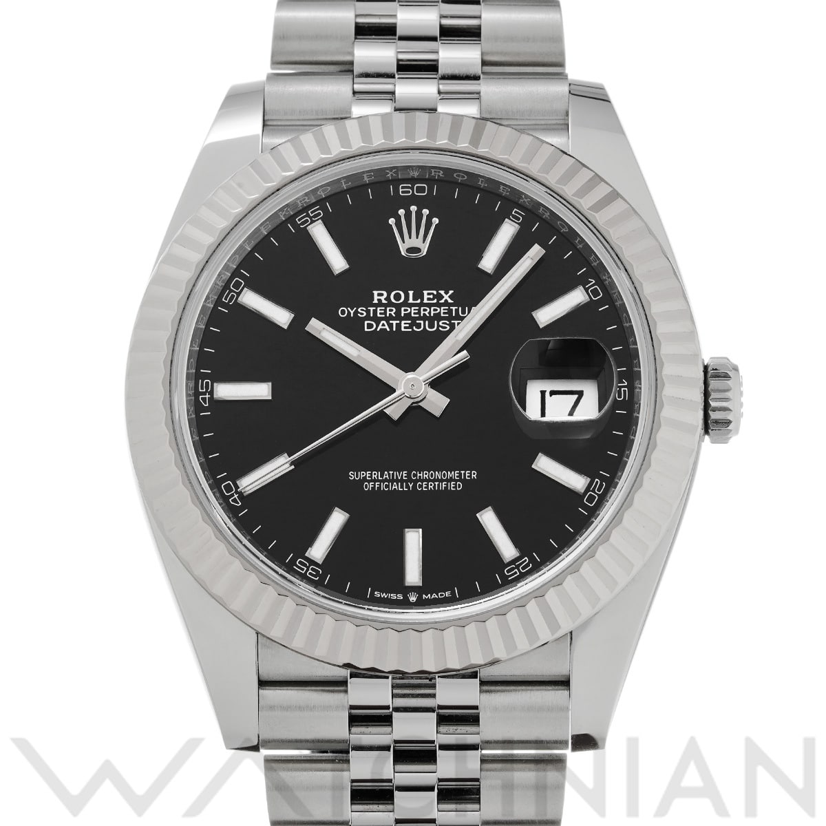 ロレックス デイトジャスト 41 126334 ブライトブラック メンズ 時計 【中古】【wristwatch】