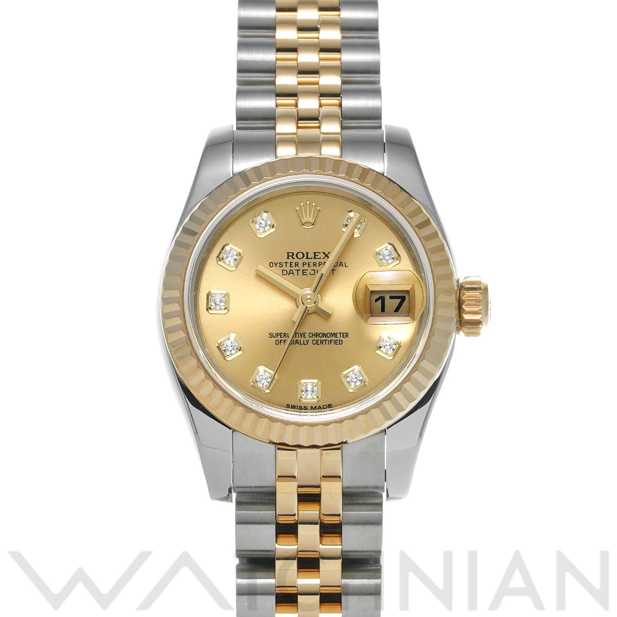 ロレックス レディ デイトジャスト 26 179173G シャンパン/ダイヤモンド レディース 時計 【中古】【wristwatch】