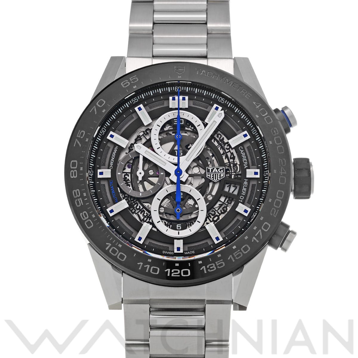 タグ ホイヤー カレラ キャリバーホイヤー01 クロノグラフ CAR2A1T.FT6052 ブラック メンズ 時計 【中古】【wristwatch】