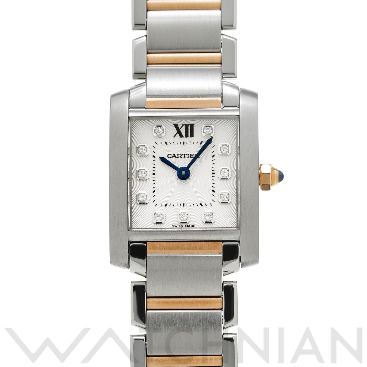 カルティエ タンク フランセーズ SM WE110004 シルバー/ダイヤモンド レディース 時計 【中古】【wristwatch】