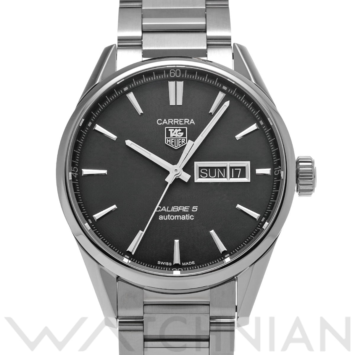 タグ ホイヤー カレラ キャリバー5 デイデイト WAR201A.BA0723 ブラック メンズ 時計 【中古】【wristwatch】