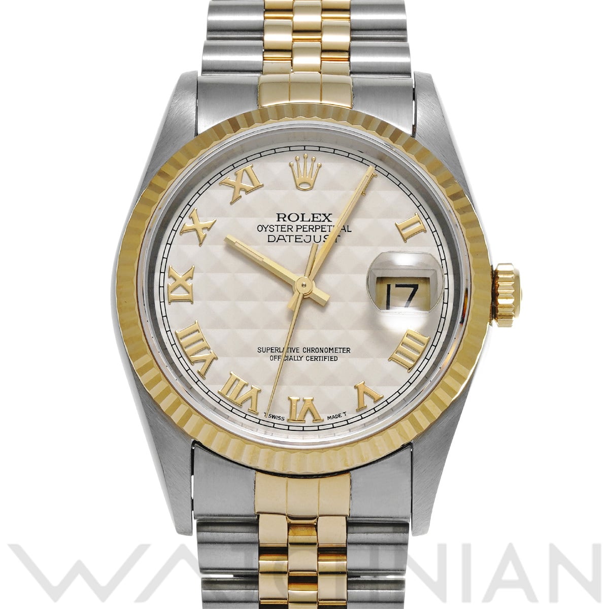ロレックス デイトジャスト 16233 アイボリーピラミッド メンズ 時計 【中古】【wristwatch】