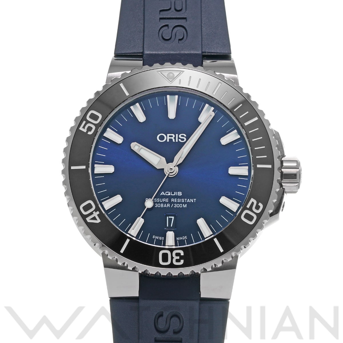 オリス アクイス デイト 01 733 7730 4135-07 4 24 65EB ブルー メンズ 時計 【中古】【wristwatch】
