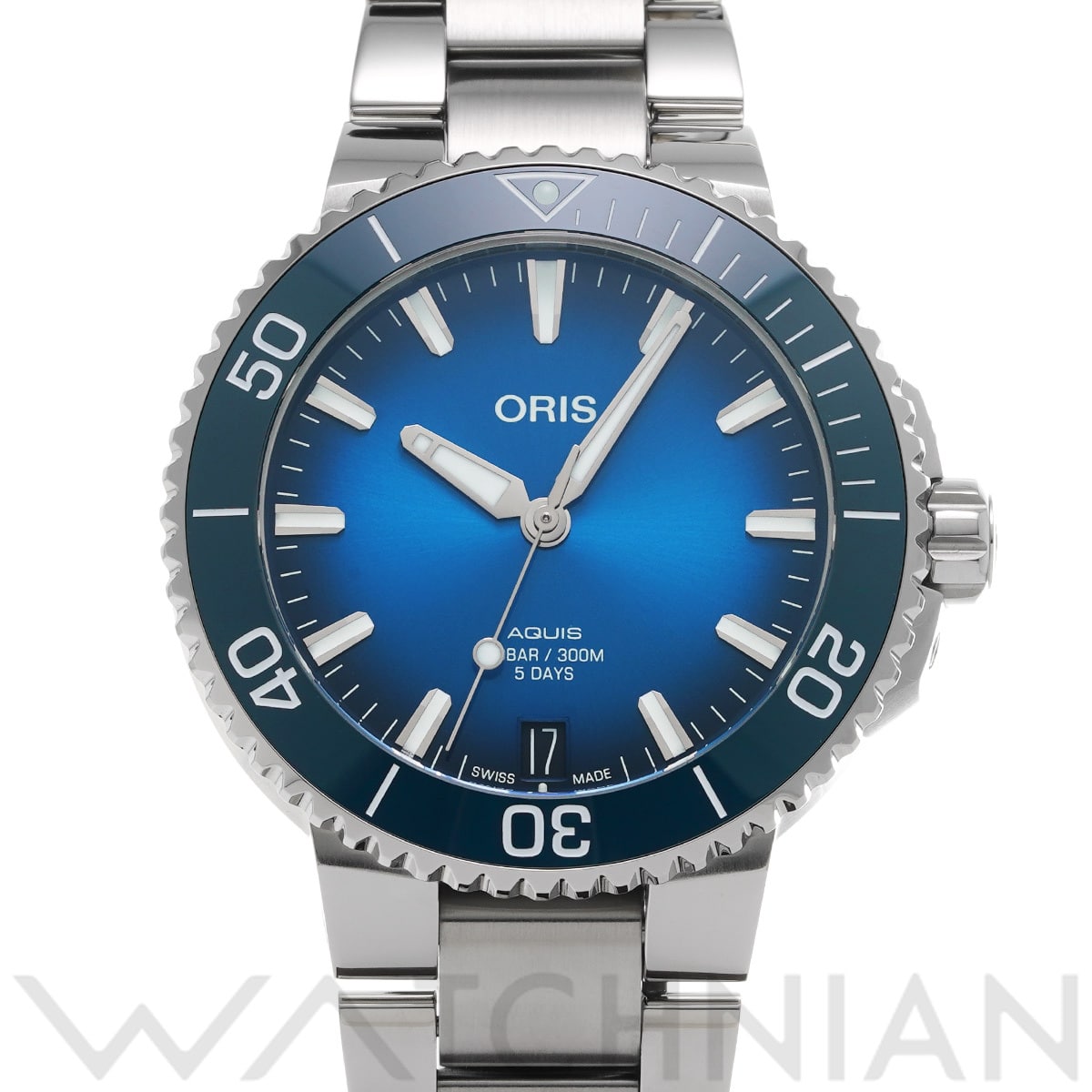 オリス アクイス デイト キャリバー400 01 400 7769 4135-07 8 22 ブルー メンズ 時計 【中古】【wristwatch】