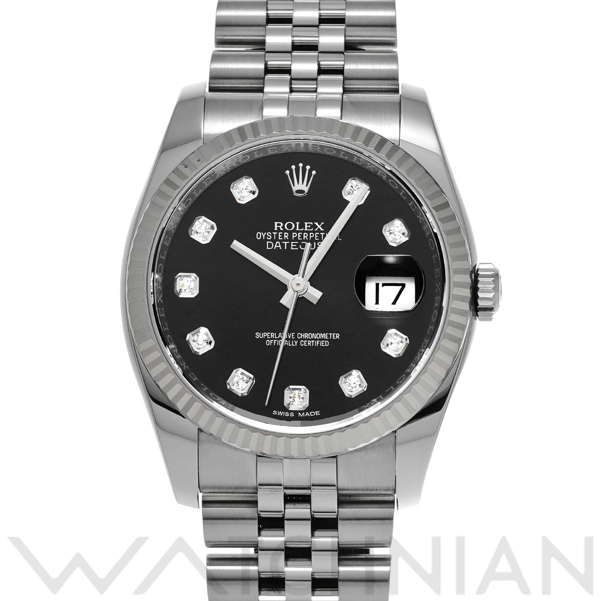 ロレックス デイトジャスト 116234G ブラック/ダイヤモンド メンズ 時計 【中古】【wristwatch】