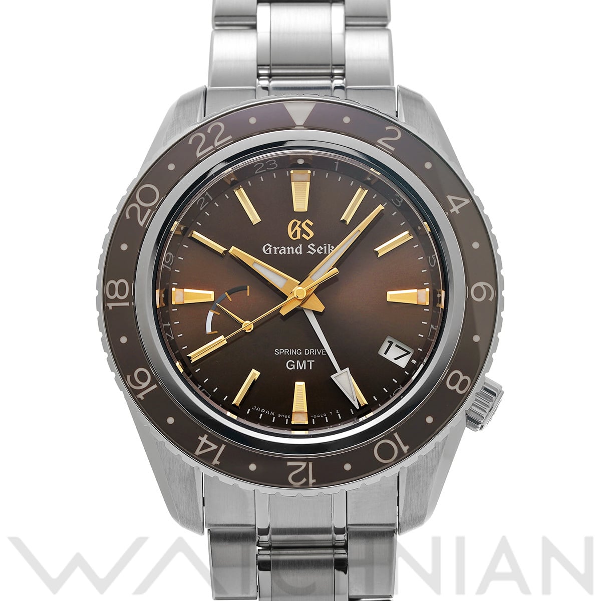 グランドセイコー スプリングドライブ GMT シャンパンダイヤモンド SBGE267 ブラウン メンズ 時計 【中古】【wristwatch】