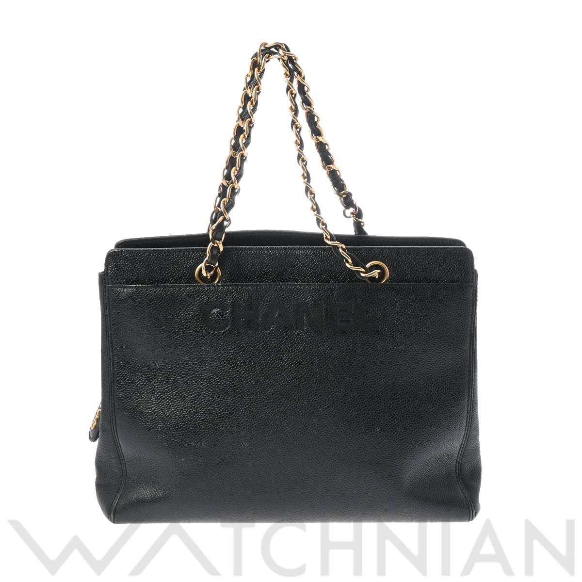 シャネル チェーンバッグ ブラック/ゴールド金具 A08913 キャビアスキン レディース バッグ 【中古】【bag】