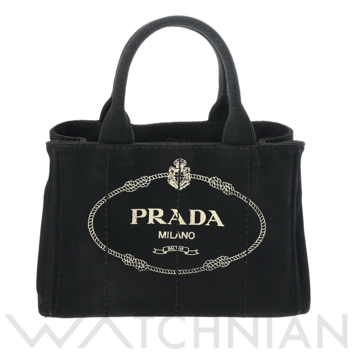 プラダ カナパ トート ミニ 2WAY ブラック 1BG439 キャンバス レディース バッグ 【中古】【bag】