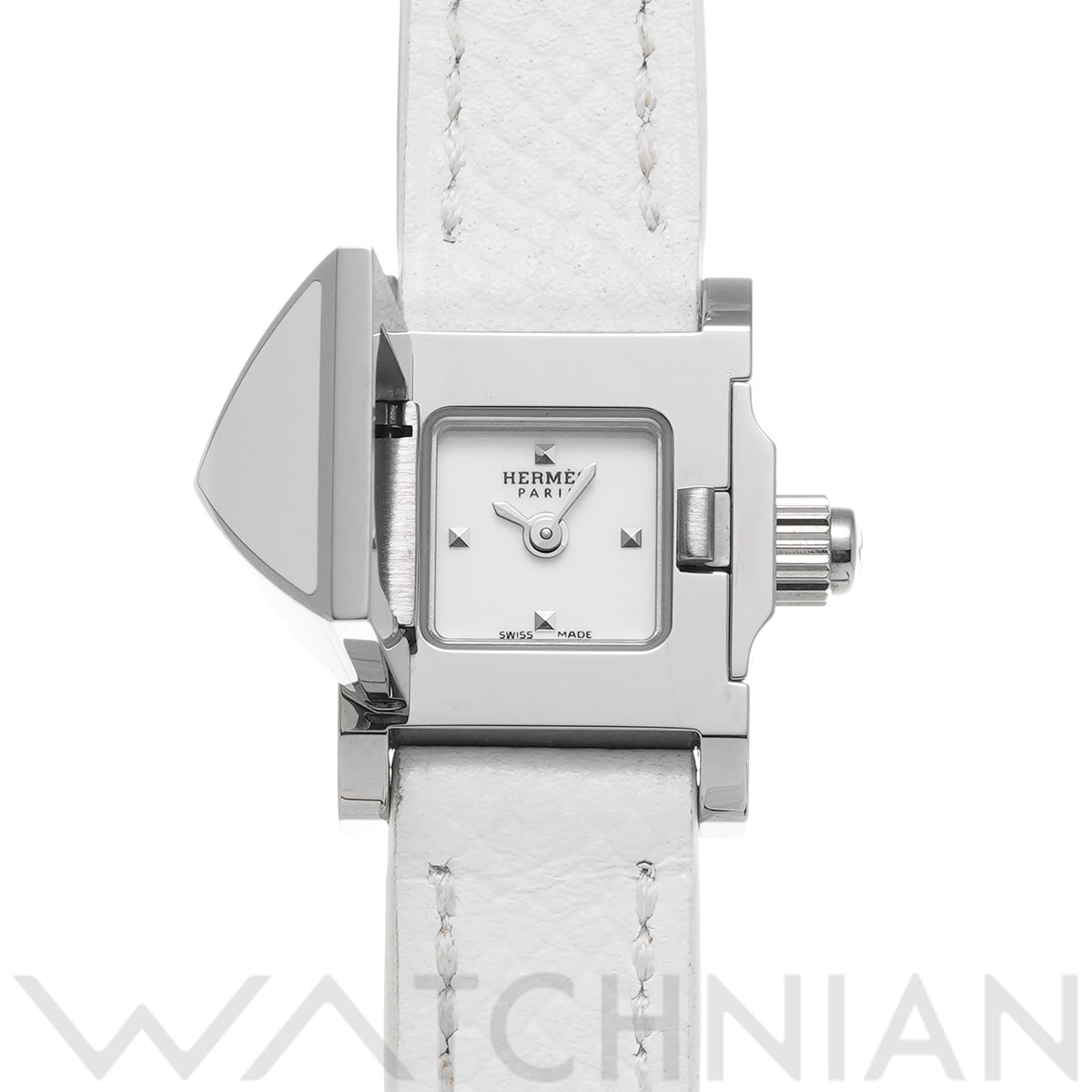 エルメス メドール ME2.112 ホワイト レディース 時計 【中古】【wristwatch】